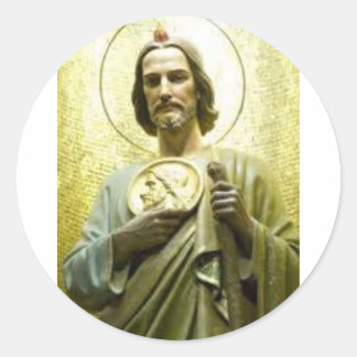 St. Jude with Halo, Gift for Catholics, Christians Classic Round Sticker