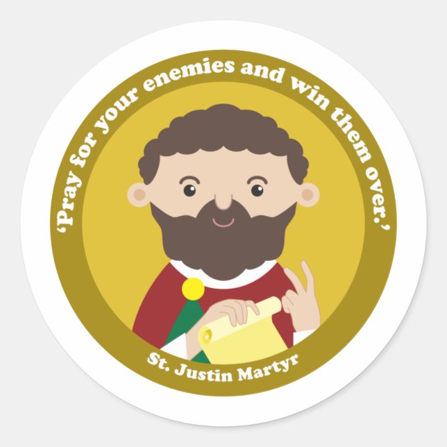 St. Justin Martyr Classic Round Sticker (Front)
