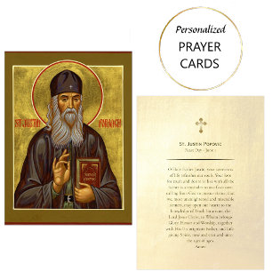 St. Justin Popovic Orthodox Christian Prayer Card 