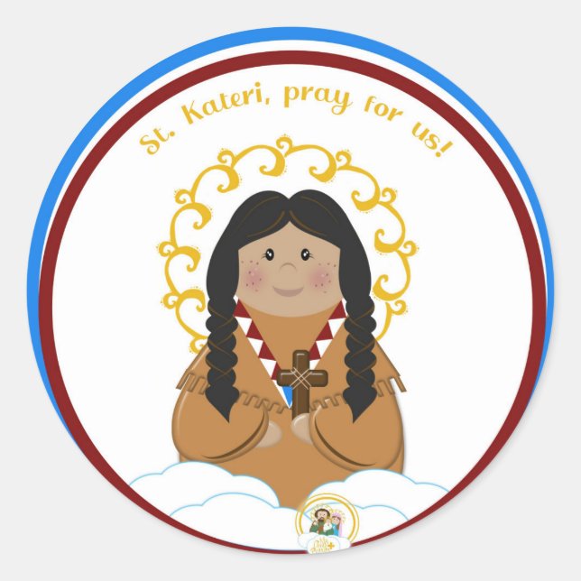St. Kateri Classic Round Sticker (Front)
