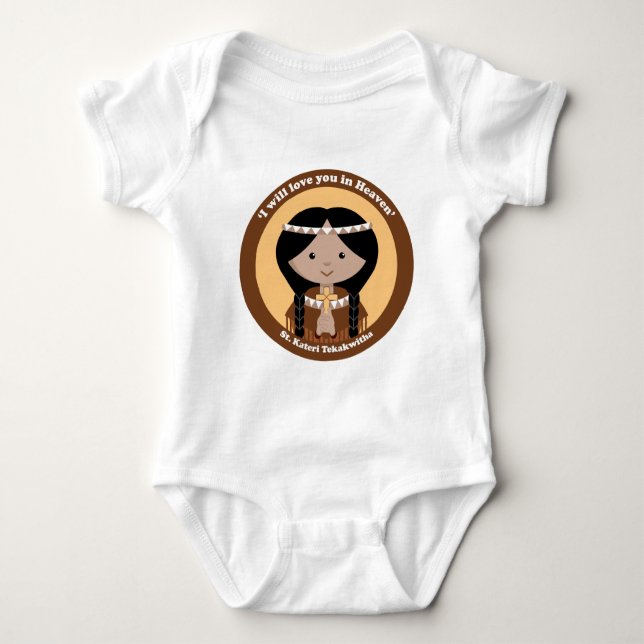 St. Kateri Tekakwitha Baby Bodysuit (Front)