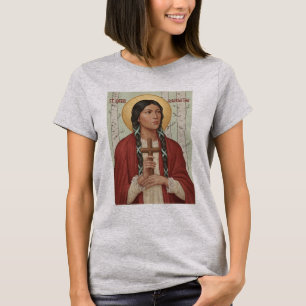 St. Kateri Tekakwitha Catholic Saint Lily Mohawks T-Shirt