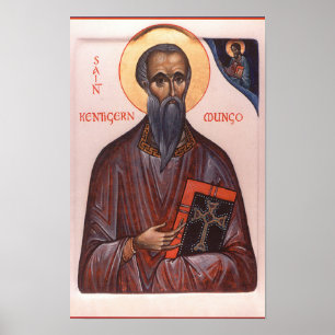 St. Kentigern First Bishop of Glasgow Icon Print  