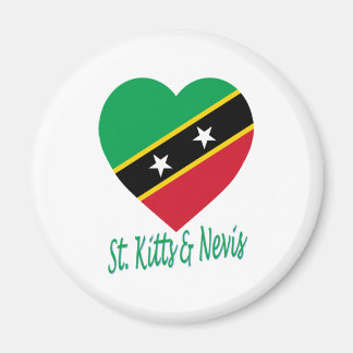 St Kitts and Nevis Flag Heart Magnet