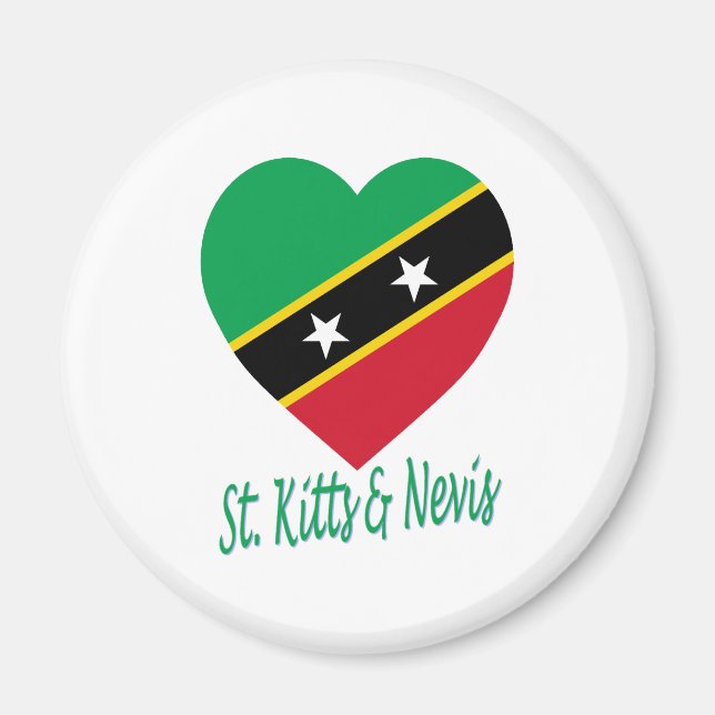 St Kitts and Nevis Flag Heart Magnet (Front)