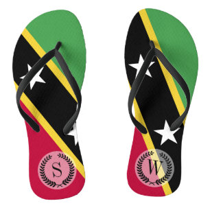 St. Kitts and Nevis Flag Jandals