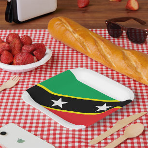St Kitts And Nevis Flag Paper Plate