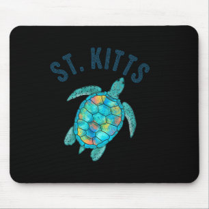 St Kitts Beach Design Sea Turtle Illustration Gift Mouse Pad