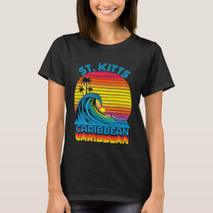 St Kitts Caribbean Retro Throwback Surf & Beach So T-Shirt