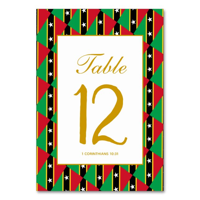 ST KITTS NEVIS Banquet Celebration Wedding Table Number (Front)