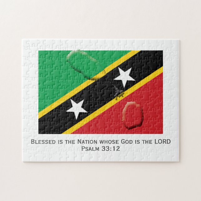 ST KITTS NEVIS | Blessed Nation | KITTITIAN FLAG Jigsaw Puzzle (Horizontal)