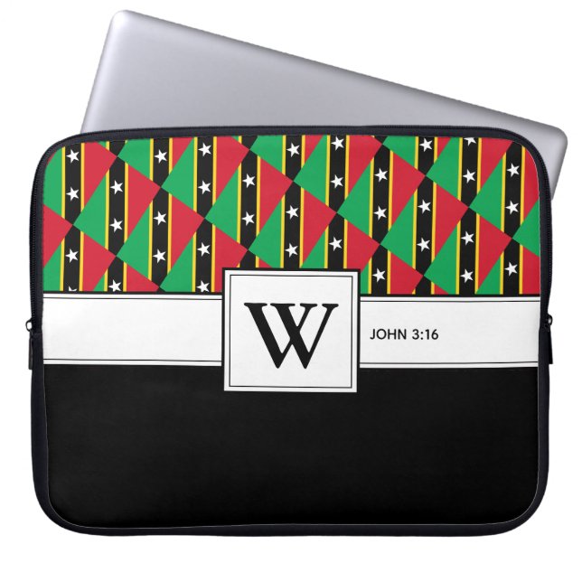 ST KITTS NEVIS Christian Scripture Laptop Monogram Laptop Sleeve (Front)