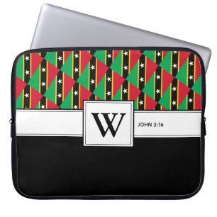 ST KITTS NEVIS Christian Scripture Laptop Monogram Sleeve