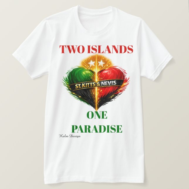 ST. Kitts & Nevis colourful  T-Shirt (Design Front)