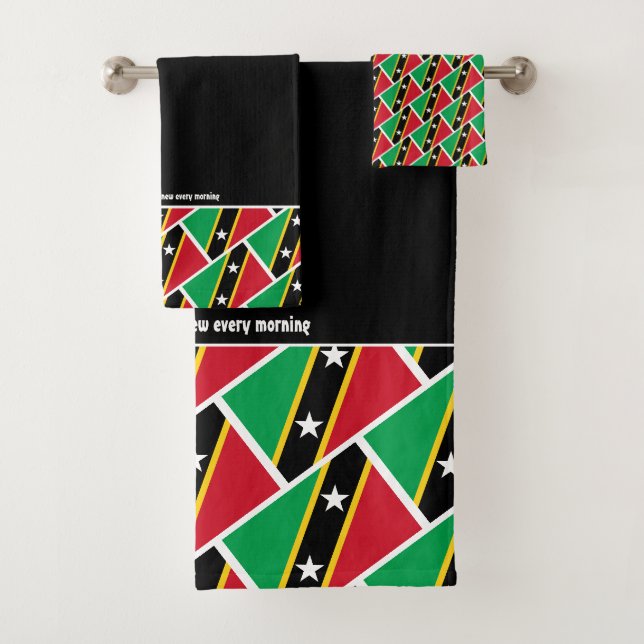 ST KITTS NEVIS FLAG BATH TOWEL SET (Insitu)