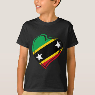 St Kitts Nevis Flag Caribbean Vacation Kids Women T-Shirt