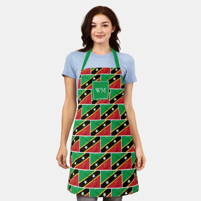 ST KITTS NEVIS FLAG | Monogram | Kittitian Apron (Worn)