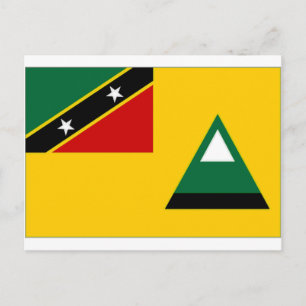 St Kitts Nevis Local Flag Postcard