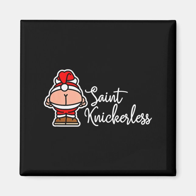 St. Knickerless Funny Mooning Santa Claus Christma Magnet (Front)