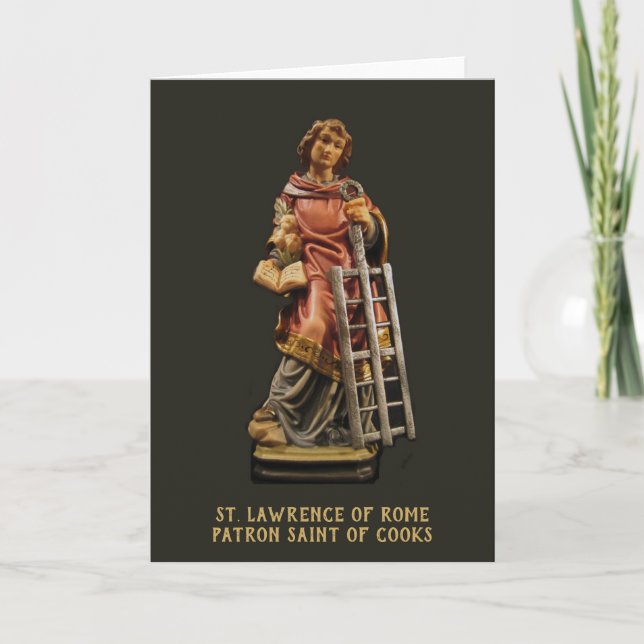 St. Lawrence of Rome, Patron Saint of Cooks Prayer Card (Front)