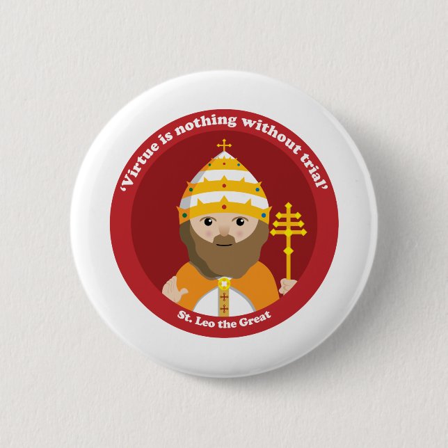 St. Leo the Great 6 Cm Round Badge (Front)