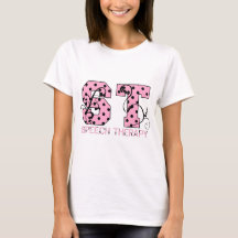 st letters pink and black polka dots
