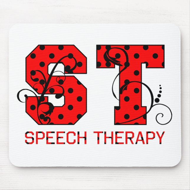 st letters red and black polka dots mouse pad (Front)