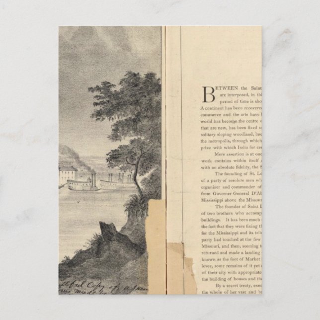 St. Louis, 1832 Postcard (Front)