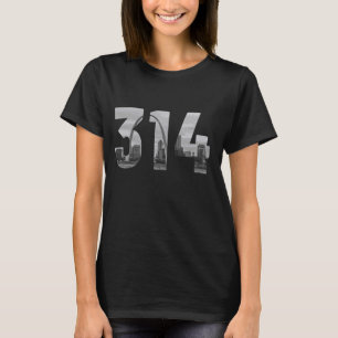 St. Louis 314 Area Code Vintage Skyline Missouri T-Shirt