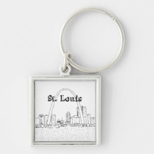 St. Louis Arc Vacation Drawing Vacation Art Travel Key Ring