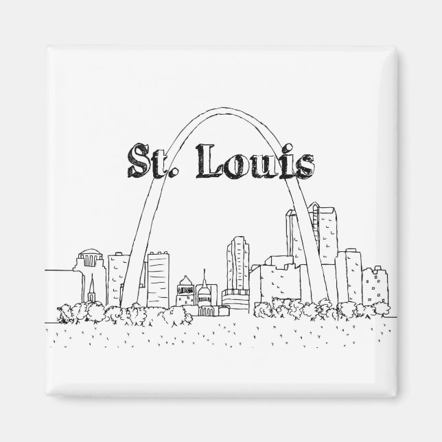 St. Louis Arc Vacation Drawing Vacation Art Travel Magnet (Front)