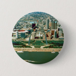 St. Louis Arch and Skyline 6 Cm Round Badge
