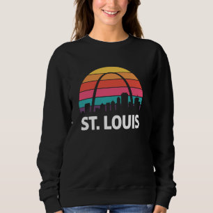 St. Louis Arch Missouri Retro Vintage Sunset Skyli Sweatshirt