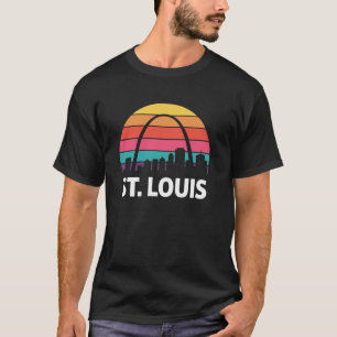St. Louis Arch Missouri Retro Vintage Sunset Skyli T-Shirt