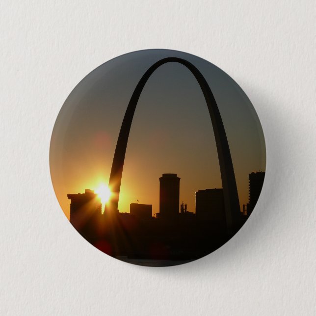 St. Louis Arch Sunset 6 Cm Round Badge (Front)