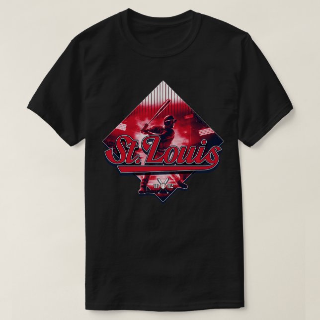 St Louis Baseball Diamond Design T-Shirt (Design Front)