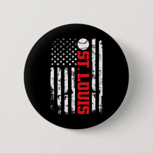St. Louis Baseball Usa Flag 6 Cm Round Badge