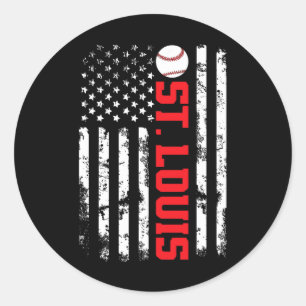 St. Louis Baseball Usa Flag Classic Round Sticker