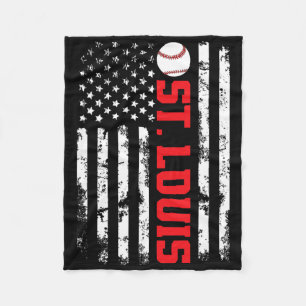 St. Louis Baseball Usa Flag Fleece Blanket