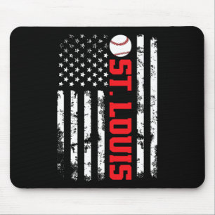 St. Louis Baseball Usa Flag Mouse Pad