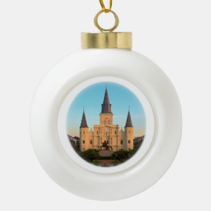 St. Louis Cathedral Ceramic Ball Christmas Ornament