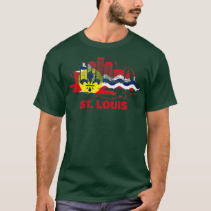 St Louis City Flag Downtown SkylineSt Louis Skylin T-Shirt
