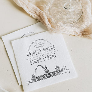 St. Louis Deco Skyline   Wedding Event Napkins