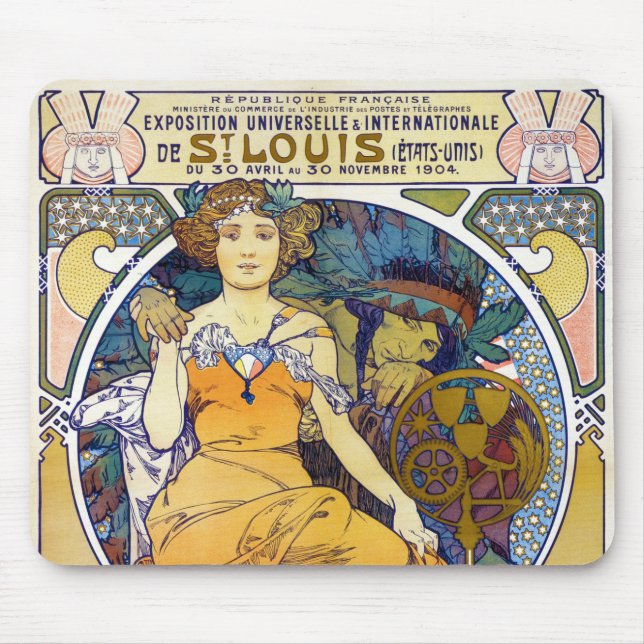 St. Louis Exhibition, Mucha Mouse Pad (Front)