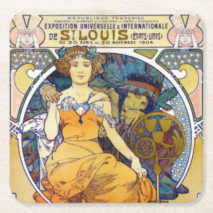 St. Louis Exhibition, Mucha Square Paper Coaster