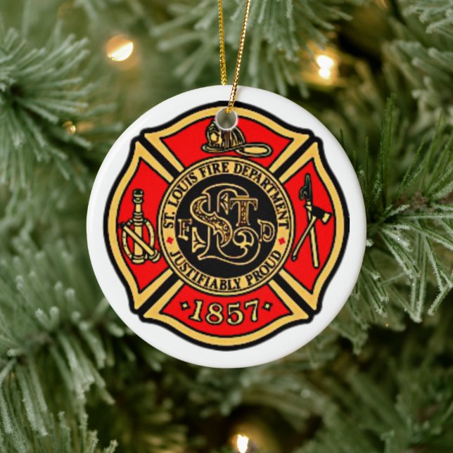 St. LOUIS FIRE DEPARTMENT. Ceramic Tree Decoration (Tree)
