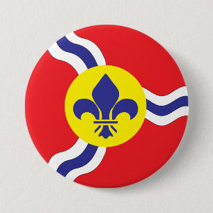 St. Louis flag 7.5 Cm Round Badge