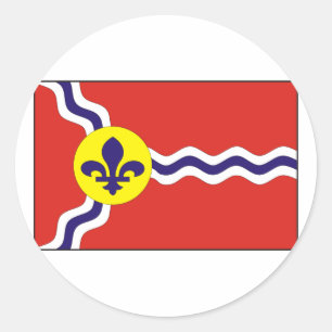 St Louis Flag Classic Round Sticker