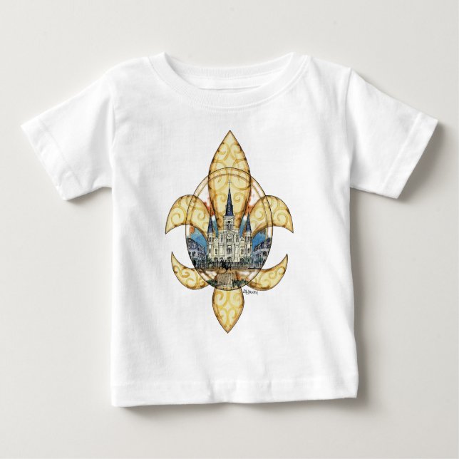 St. Louis Fleur de Lis Baby T-Shirt (Front)