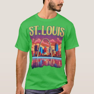 St Louis Gateway Arch City Skyline Art T-Shirt